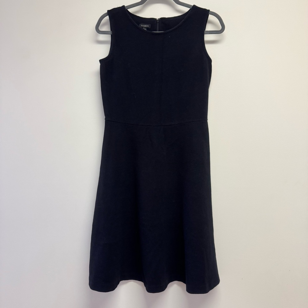 Talbots Black Sleeveless A-Line Midi Dress Size S